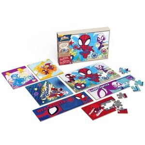 Spidey and Friends 7 wooden puzzle set